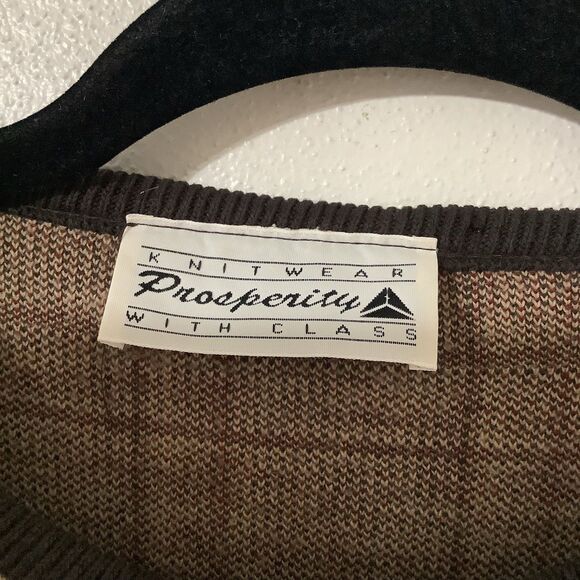 Prosperity 90s Tan English Countryside Preppy Dark Academia Old Money Sweater S - Picture 7 of 10